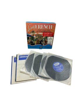 Living Language French Vinyl Record Set 40 Lessons 4 LP 33 1/3 RPM Records 1955